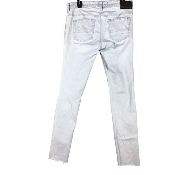 PacSun Men’s 30x32 Light Blue Skinny Jeans – Distressed Raw Hem, Active Stretch - Picture 8 of 11